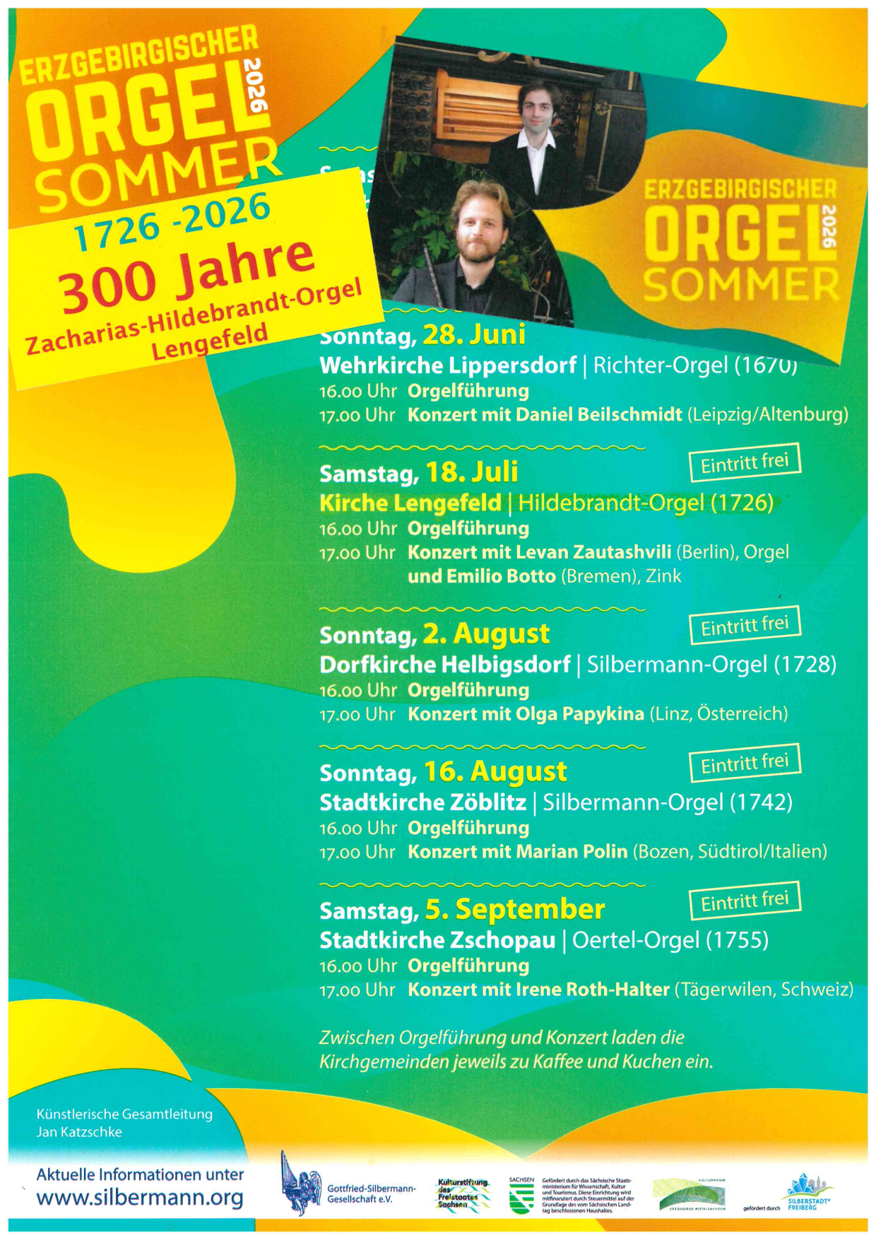 Erzgebirgischer Orgelsommer 2026 – Lengefeld 18. Juli